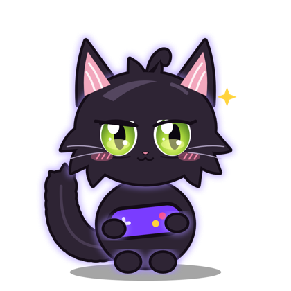 Kiko the cat holding a game controller